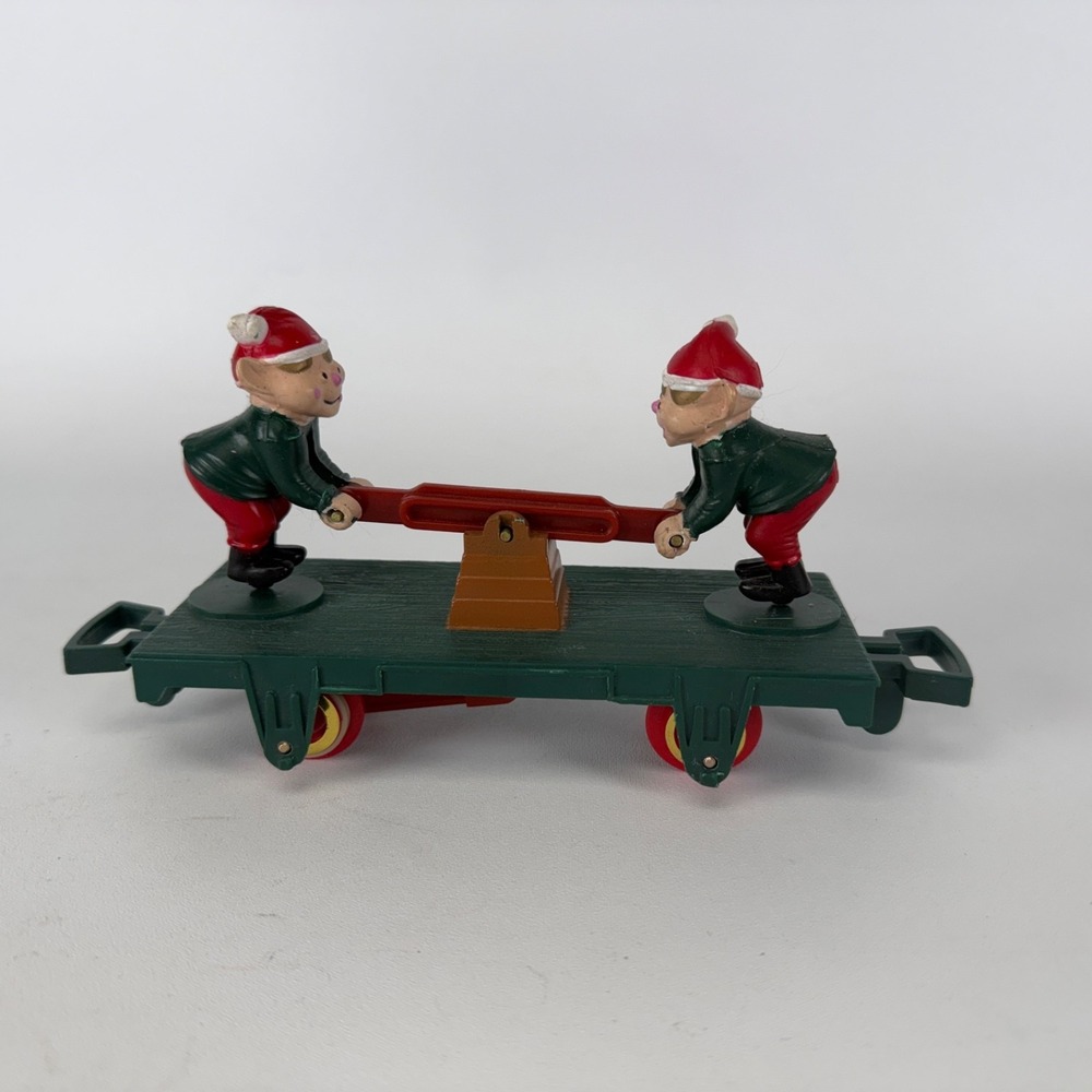 Christmas Toy State Train 1993 Animated Elf Pump Car North‎ Pole Express 5301